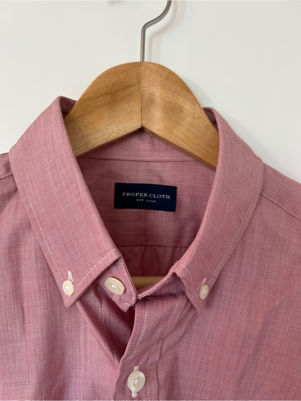 Proper Cloth Men's small Long-Sleeve Button-Down Shirt in Dusty Rose - Picture 2 of 3